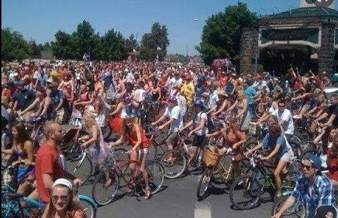 Lots of bike riders
