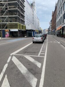 photo of painted bike lane and parking protection