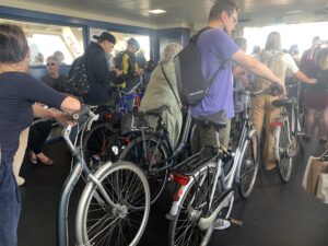 image of ferry riders